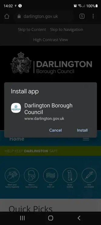 Android install confirmation