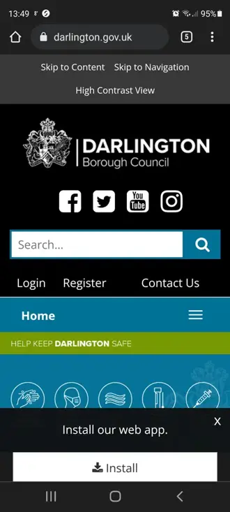 Android installation pop up