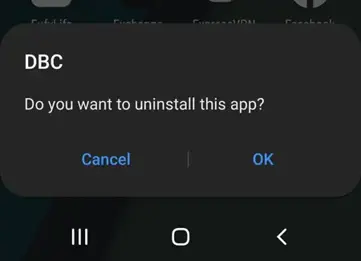 Android uninstall confirmation