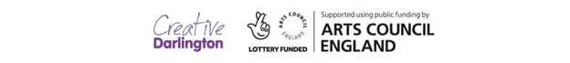 Logos of Creative Darlington, Lottery Funded and Arts Council England
